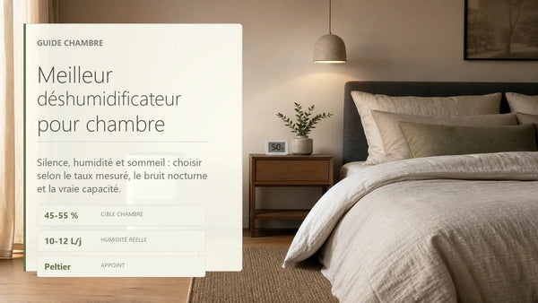 Meilleur déshumidificateur pour chambre : silence, humidité et sommeil