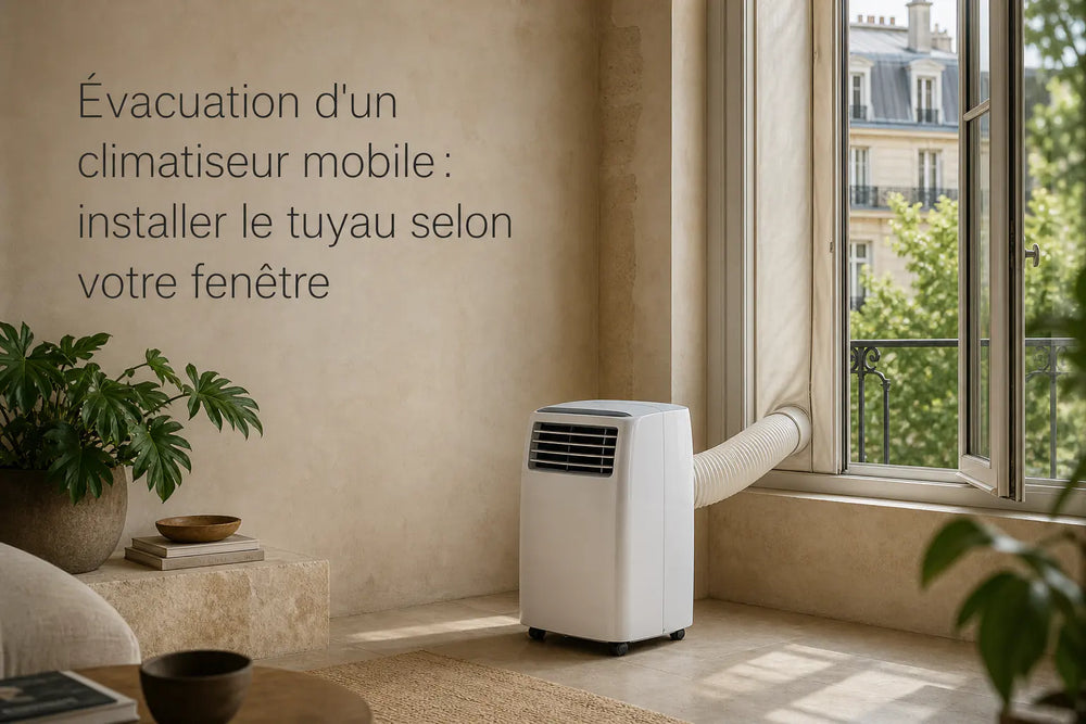 Évacuation d’un climatiseur mobile : installer le tuyau selon votre fenêtre
