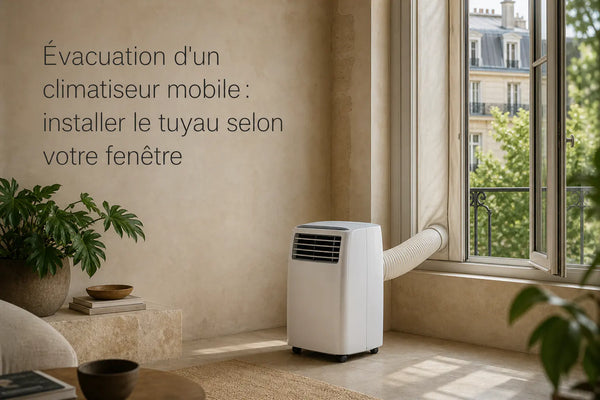 Évacuation d’un climatiseur mobile : installer le tuyau selon votre fenêtre