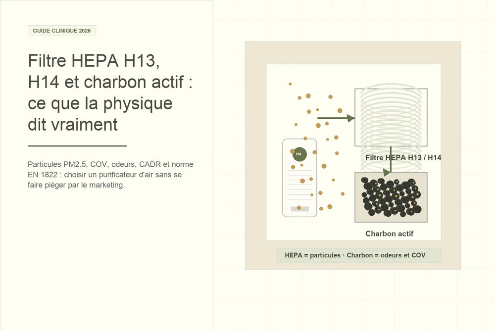 Filtre HEPA H13, H14 et charbon actif : ce que la physique dit vraiment