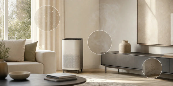 Purificateur d'air contre la pollution intérieure : particules fines, COV, moisissures