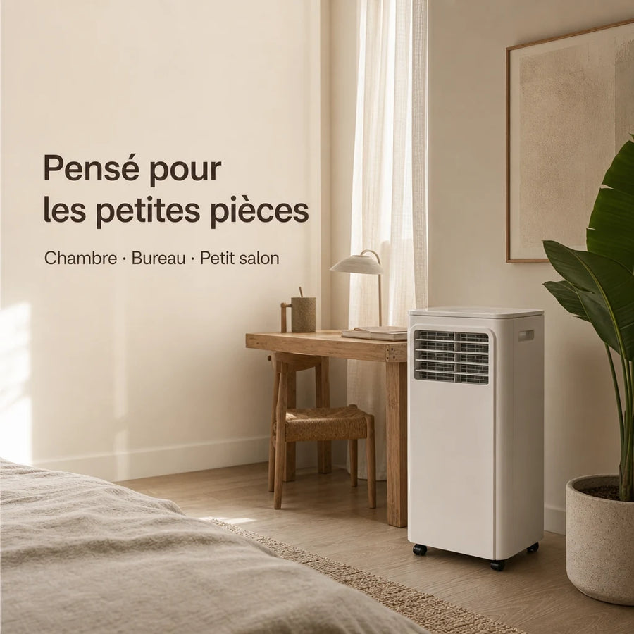 Climatiseur mobile 7000 BTU dans une petite chambre ou bureau jusqu'à 18 m²