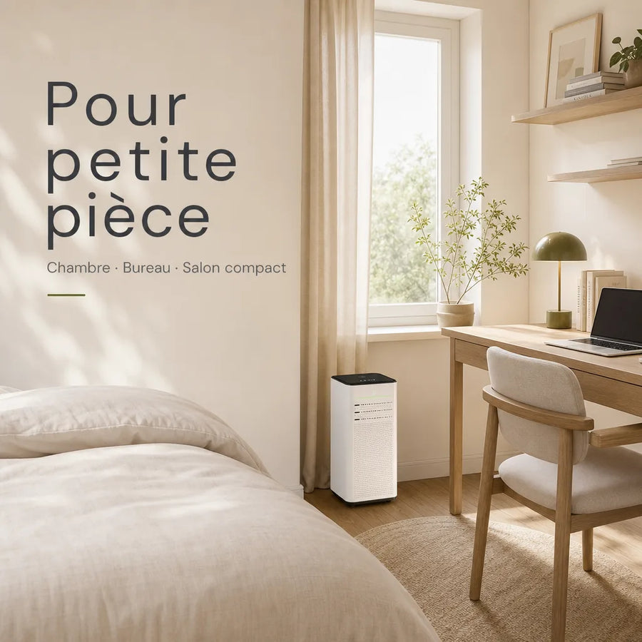 Climatiseur mobile 20 m2 pour petite chambre bureau ou salon compact selon conditions L'Air Sain