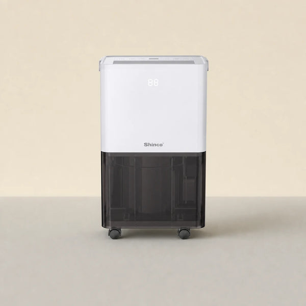 Shinco 10L en salle de bain — humidistat automatique, arrêt dès cible atteinte