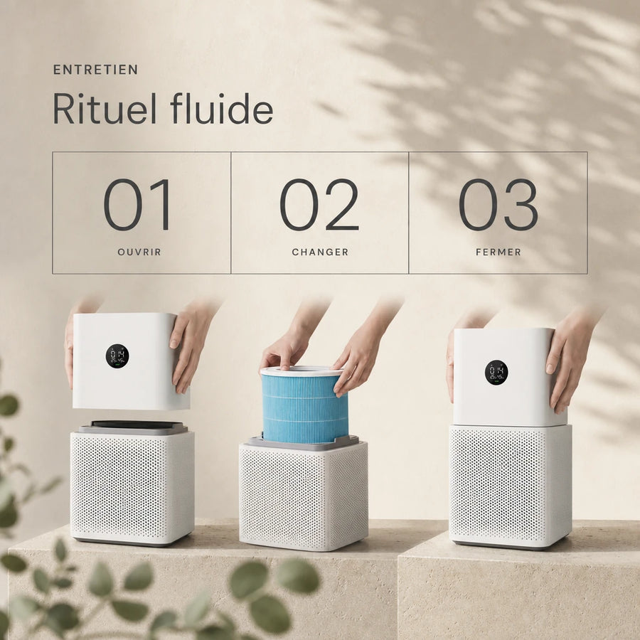 Remplacement du filtre HEPA H13 du purificateur d'air LITE-4 avec charbon actif, entretien simple et filtre durable 6 a 12 mois