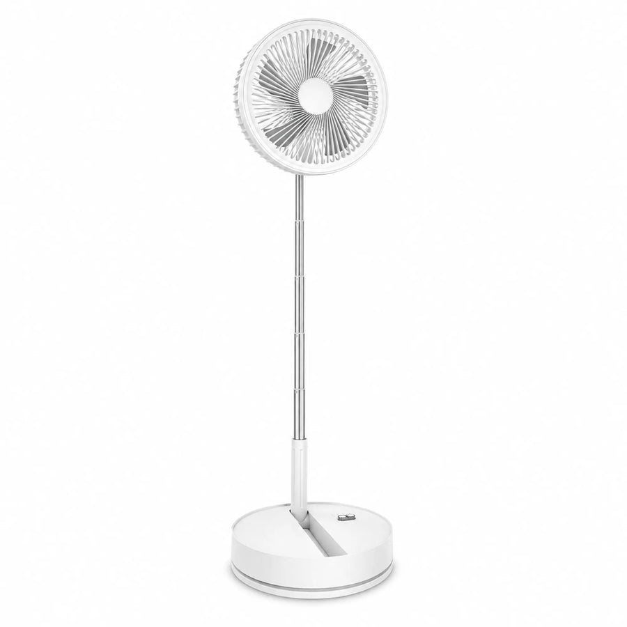 Ventilateur pliable 105 cm F9 blanc entièrement déployé sur fond blanc