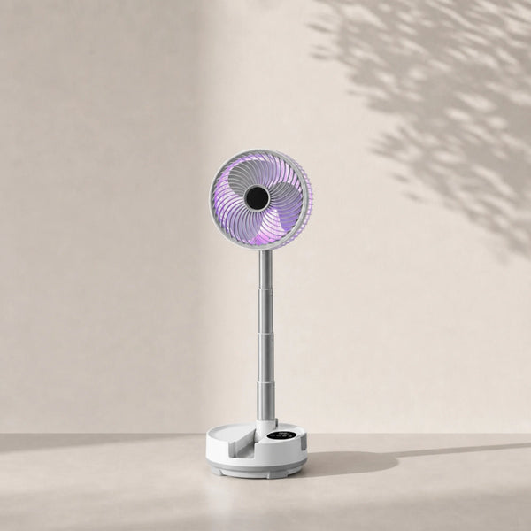 Ventilateur portable pliable rechargeable sans fil déployé sur pied à 58 cm, batterie 20000 mAh, L'Air Sain