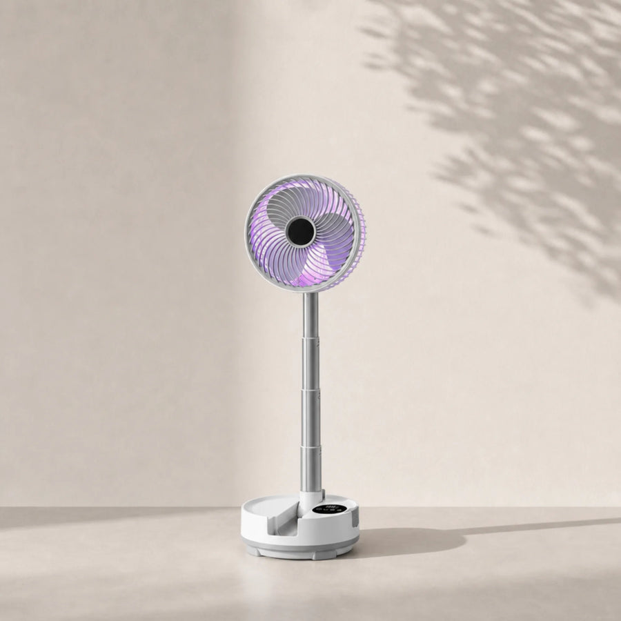 Ventilateur portable pliable rechargeable sans fil déployé sur pied à 58 cm, batterie 20000 mAh, L'Air Sain